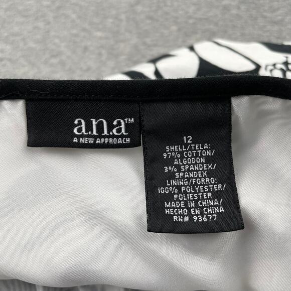 a.n.a Dress Womens 12 Black White Floral Print Halter Neck Fit & Flare Summer - Picture 3 of 15